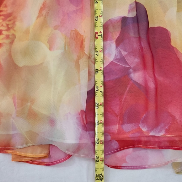LIZ CLAIBORNE Skirt Floral Chiffon sz 14 Summery - Picture 5 of 7